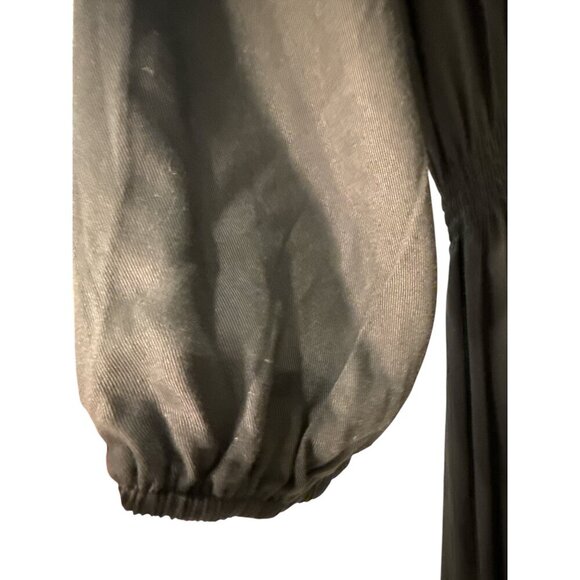 Heyson Front Button Rayon Black Elastic Waist Maxi Dress Size Large, NWT - Picture 5 of 8